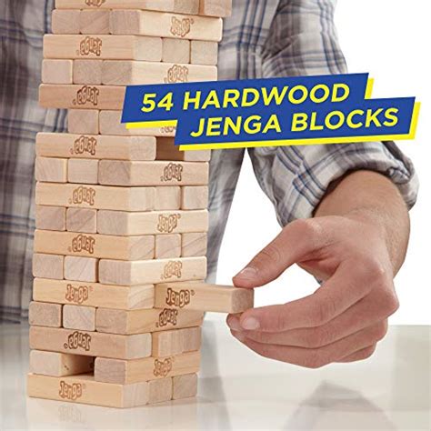 Jenga Classic Game With Genuine Hardwood Blocks Stacking Tower Game