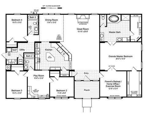 Awesome Floor Plan The Hacienda Ii Vrwd66a3 Or Vr41664a Modular Home