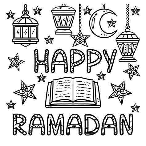 Premium Vector Happy Ramadan Coloring Page For Kids