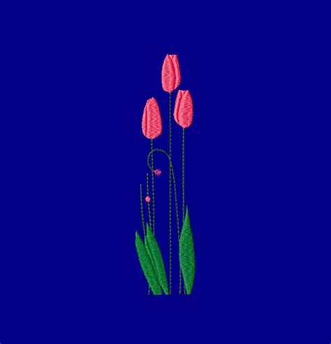 Flowers Machine Embroidery Designs Tulips Digital Pattern Etsy