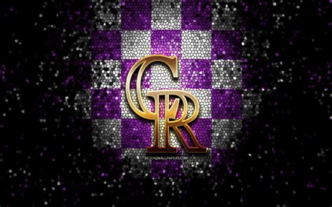 Download Wallpapers Colorado Rockies Emblem Glitter Logo Mlb Violet