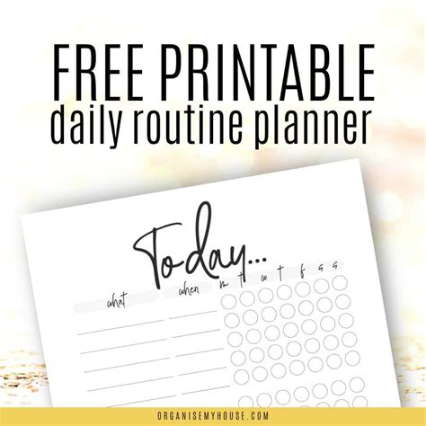 Free Printable Daily Routine Chart For Adults A4 Letter