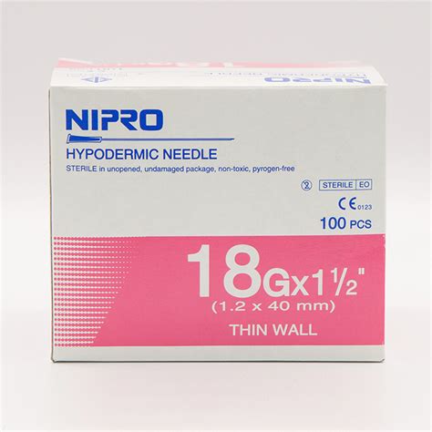 Nipro Hypodermic Needle 18g X 12″ 1 Box 100 Pcs Sea Th