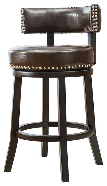 Murphy Faux Leather Swivel Bar Stools Set Of Transitional