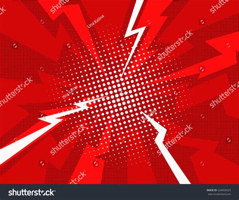 Red Lightning Explosion Pop Art Comic 库存插图 634459523 Shutterstock
