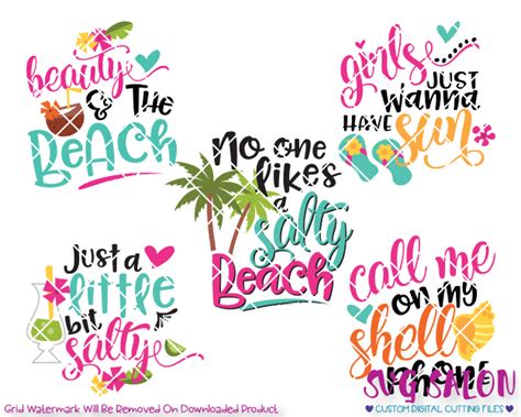 I recommend $1 per file, but will happily accept. Girly Beach Bundle SVG Cut File Set for Custom Summer Shirts