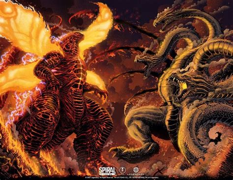 Burning Godzilla Vs King Ghidorah In 2021 Godzilla Vs King Ghidorah