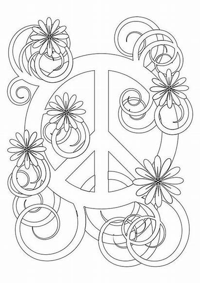 Peace Coloring Pages Printable Happiness Sign Template