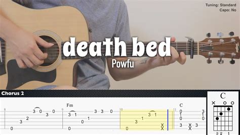 Free Tab Death Bed Powfu Ft Beabadoobee Fingerstyle Guitar Tab