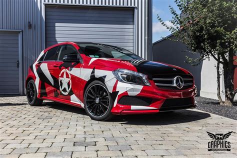 Folie statt lack du hast keine lust mehr auf die aktuelle farbe deines autos? Hat was - Camouflage Folierung an der Mercedes A-Klasse