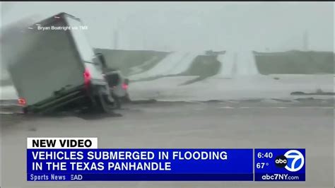 Vehicles Submerged In Flooding In The Texas Panhandle Youtube