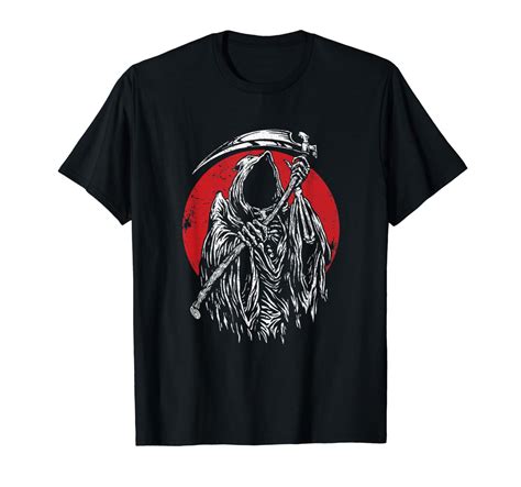 The Grim Reaper T Shirt Death Skeleton Skull Halloween Tee Elnovelty