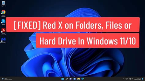 Fixed Red X On Folders Files Or Hard Drive In Windows 1110 Youtube