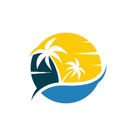 Palm Beach Logo Icon Design Template Vector 7634299 Vector Art At Vecteezy