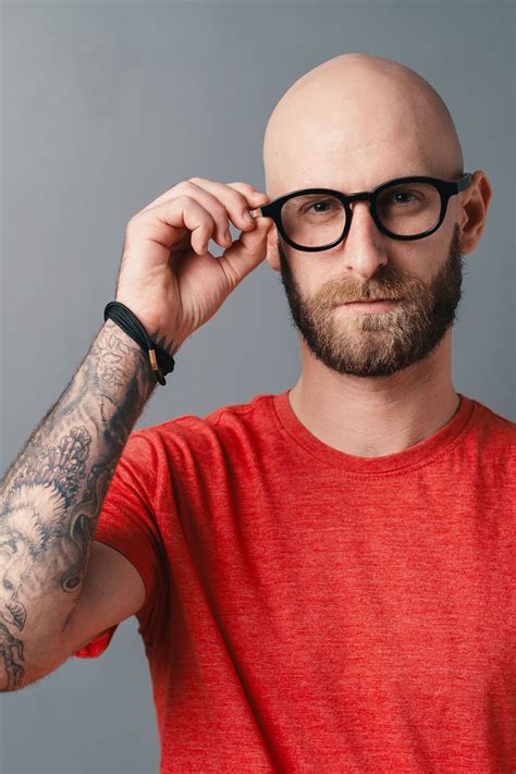 Glasses For Bald Men 4 Step Guide Bald Men Bald With Beard Bald