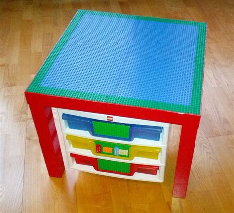 Lego Table With 3 Drawer Organizer 21 X 21 Lego By Vinestreetmaker
