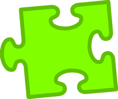 Green On Green Puzzle Piece Clip Art At Vector Clip Art