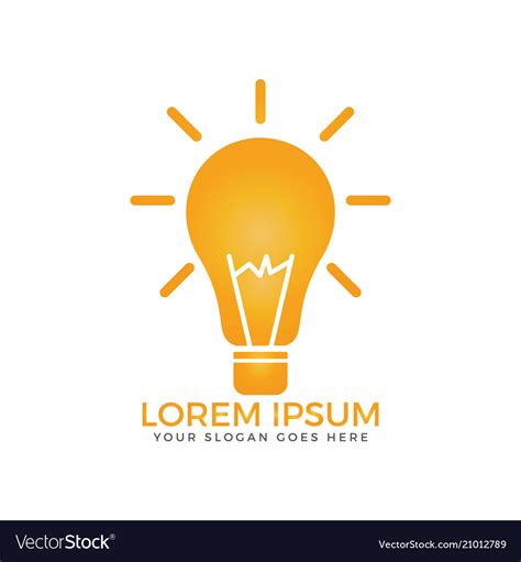 Creative Light Bulb Logo Design Royalty Free Vector Image