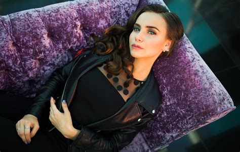 free download hd wallpaper vitaly plyaskin women model face purple portrait leather