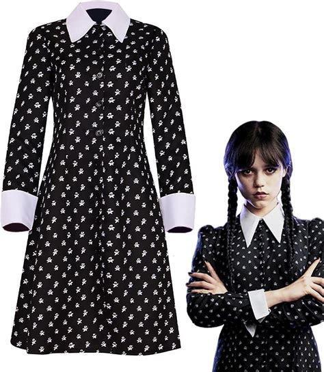 Wednesday Addams Dress Children Halloween Costume For Girls Children