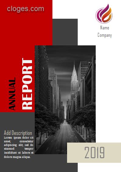 Red Annual Report Cover Page Microsoft Word Template Free Word Template