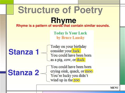 Different Types Of Poem Structure