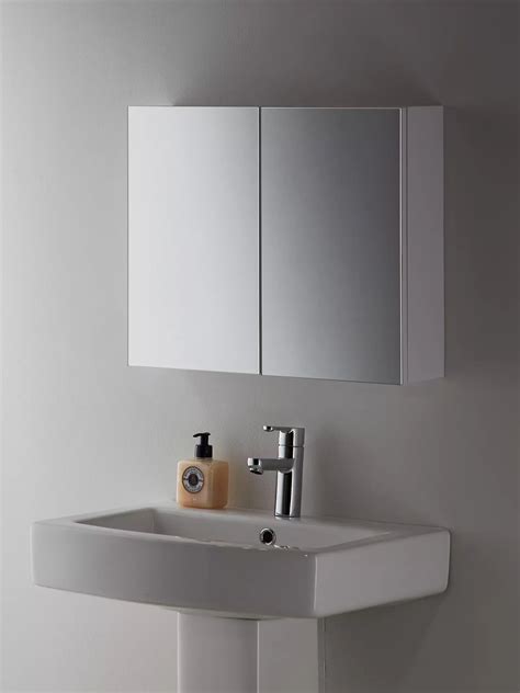 John Lewis And Partners Double Mirrored Bathroom Cabinet White Metal At