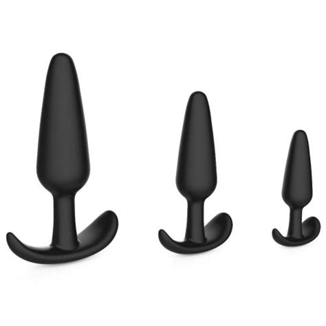 Level Up 3 Piece Silicone Anchor Anal Trainer Kit Black Sex Toys At