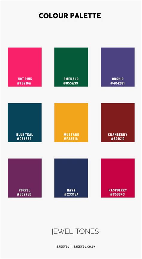 Jewel Tone Wedding Colours For Any Season Jewel Tone Color Palette