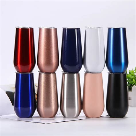 Buy New Swig 6oz Rose Gold Stainless Wine Tumbler With Lids Suitable