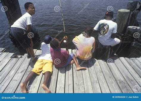 Group Of African American Children Fishing Editorial Image Image Of