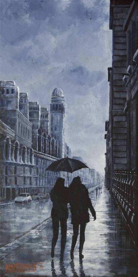 Fame on fire & rain paris. Paris Rain - Acrylic on canvas, in Europe