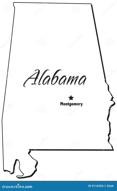 Alabama Outline Map Set Vector Illustration 81538976