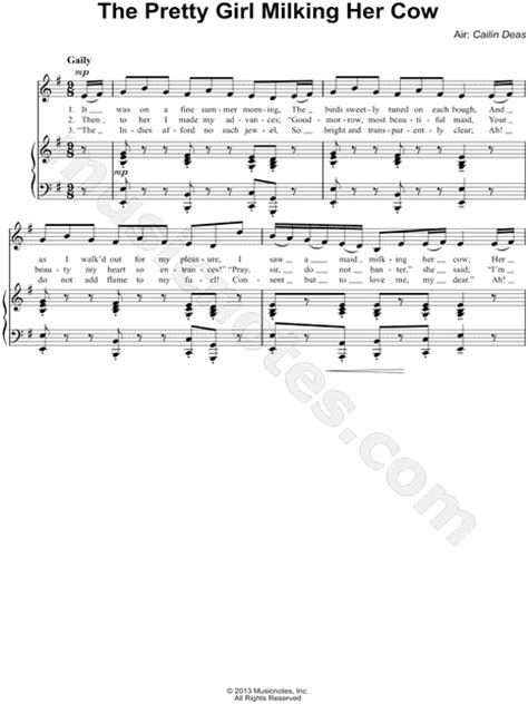 irish folk melody the pretty girl milking her cow sheet music in e minor download and print