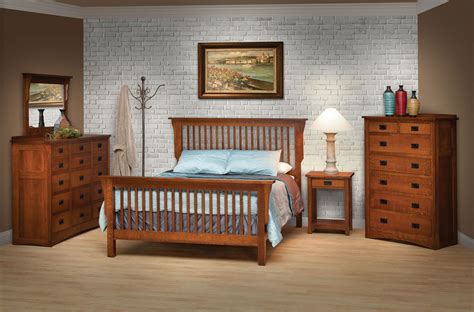 Daniel S Amish Mission Queen Mission Style Frame Bed With Headboard And Footboard Slat Detail