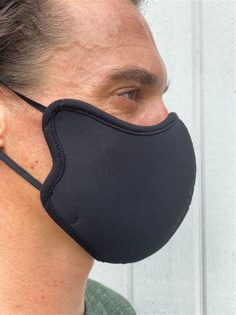 Black Face Mask Washable Reusable Neoprene Covid Mask Etsy