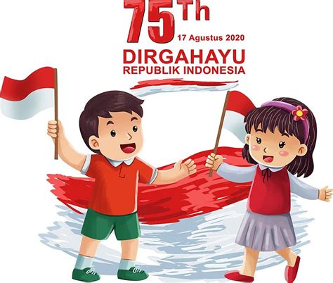 Gambar Ilustrasi Anak Hari Kemerdekaan Indonesia Merah Merah Putih Png