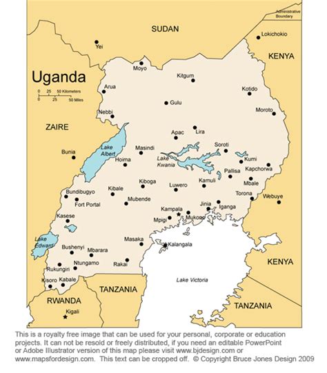 The google map above shows uganda with its location: African Country Maps, Printable, jpg, royalty free, Download to Your Computer