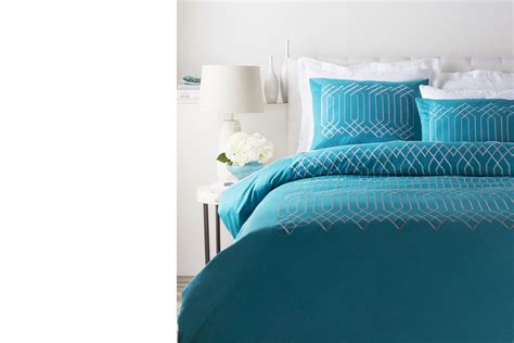 Surya Plaza Teal Duvet Set- Twin at Gardner-White