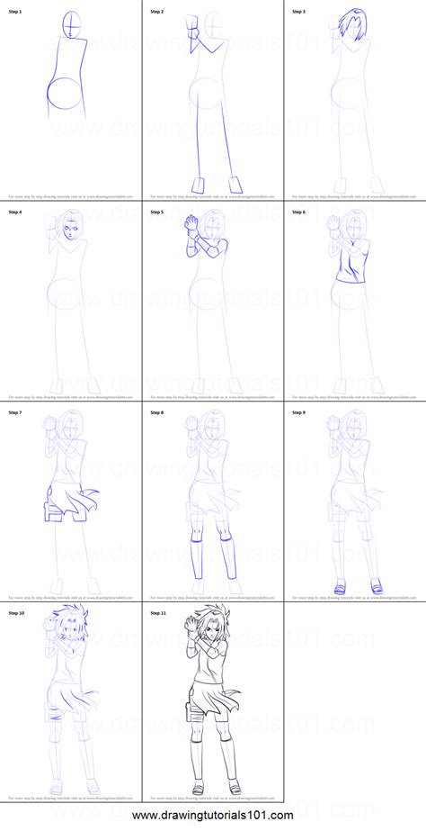 How To Draw Sakura Haruno From Naruto Printable Step By Step Drawing