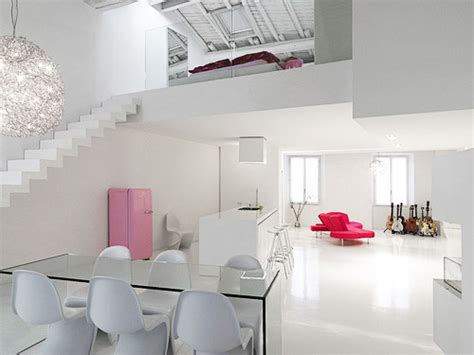 Modern Loft Interior Design Adoring The White Color Theme