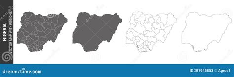 Political Map Of Nigeria Isolated On Transparent Background Vector Illustration Cartoondealer