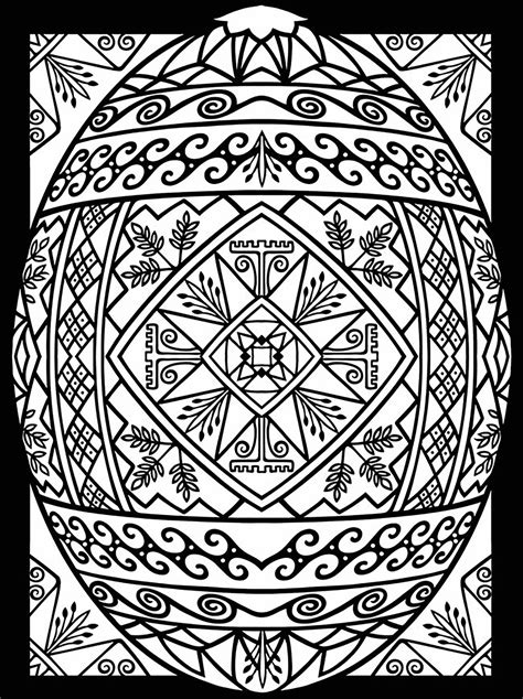 Easter Eggs With Abstract Patterns Easter Adult Coloring Pages