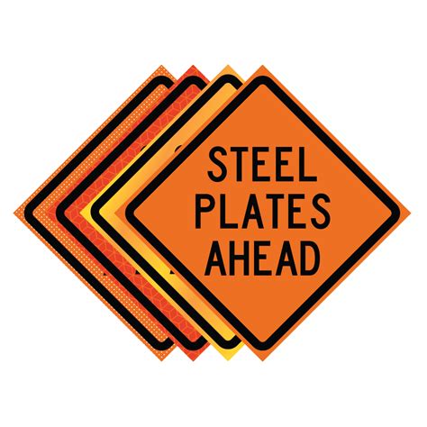 48 X 48 Roll Up Traffic Sign Steel Plates Ahead Traffic Cones For