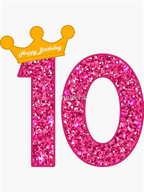 Happy Birthday Art Girls 10th Party 10 Years Old Bday Sticker For