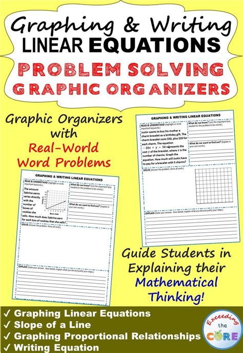 Graphing And Writing Linear Equations Word Problems With Graphic
