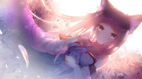 Cat Wallpaper Cute Anime Girl Image Gallery F