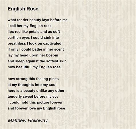 English Rose Poem By Matthew Holloway Poem Hunter