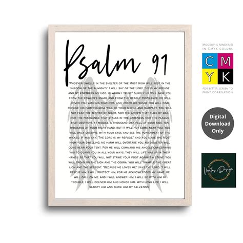 Psalm 91 Entire Chapter With Gods Wing Of Protection Etsy