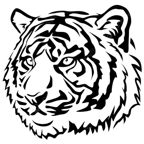 Tiger Head Silhouette Transparent Background Tiger Head Black